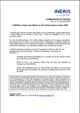 L’INERIS au Salon des Maires et des Collectivités Locales 2006.PNG