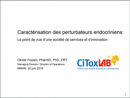 Couv - Cractérisation des perturbateurs endocriniens  le point de vue d'une société de services et innovation.PNG